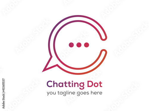  Letter C Chat Logo Design Template