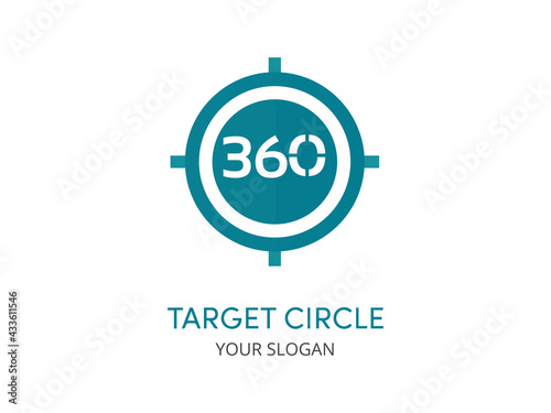 360 Number Traget  Logo Design Template.