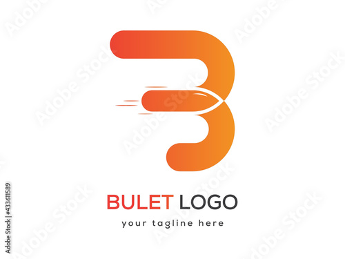 Letter B Creative Bullet Logo Design