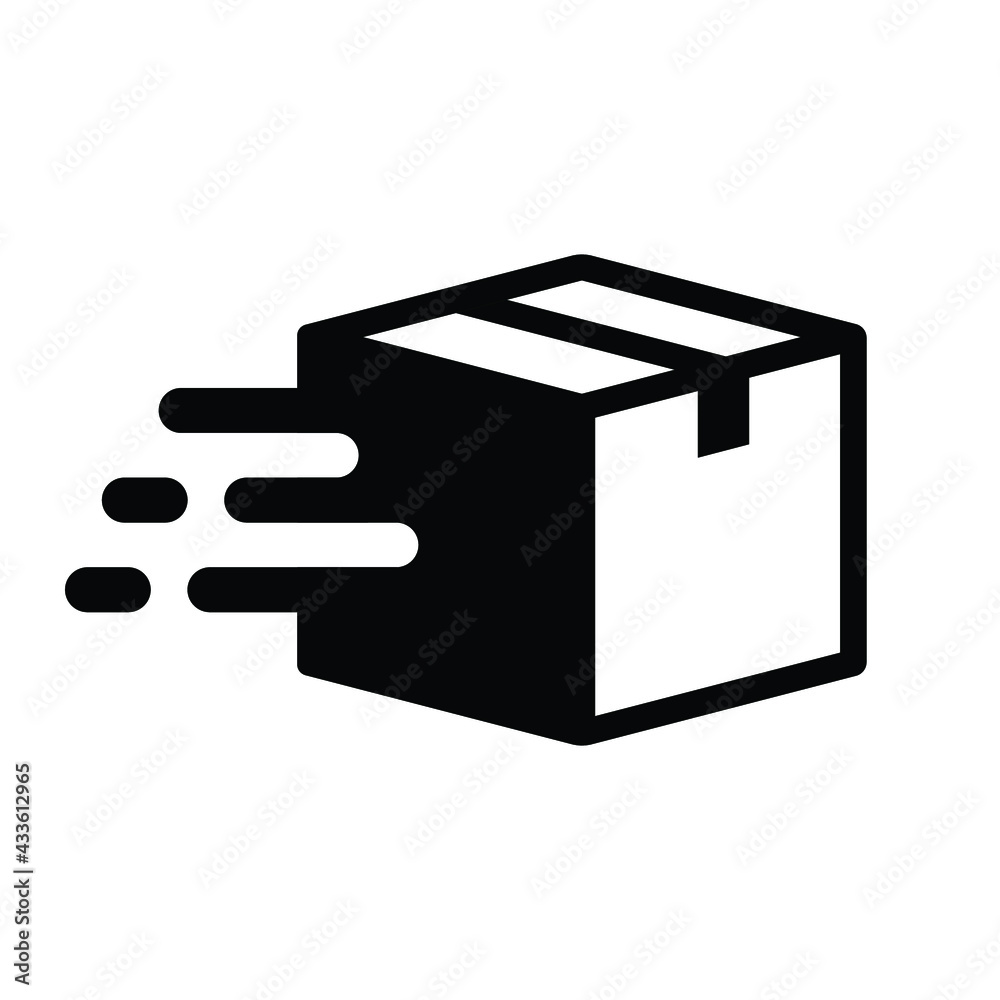 Fast shipping box icon sign, Parcels tracking symbol, Pictogram flat design for apps and websites, Isolated on white background, Vector illustration Fast shipping box icon sign, Parcels tracking symbol, Pictogram flat design for apps and websites, Isolated on white background, Vector illustration