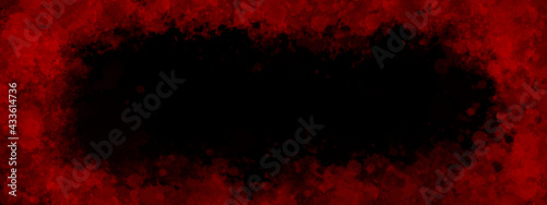 Black and red marbled background texture template for banners, watercolor grunge paper. St. Valentine's Day design. 