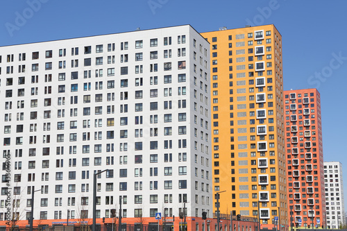 Photography New buildings facades in housing complex Salaryevo Park