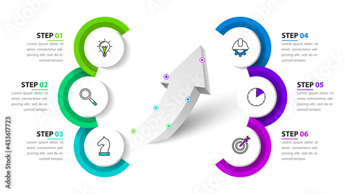 Infographic design template. Creative concept with 6 steps