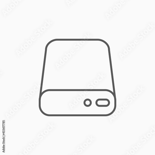 hard disk icon, hard drive vector, HDD illustration