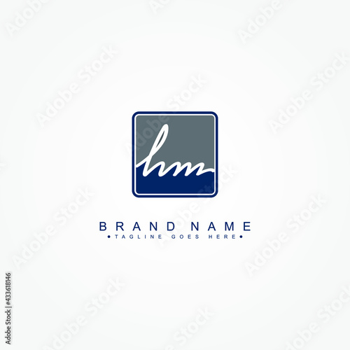Business Logo for Initial Letter HM - Handwritten Signature Logo