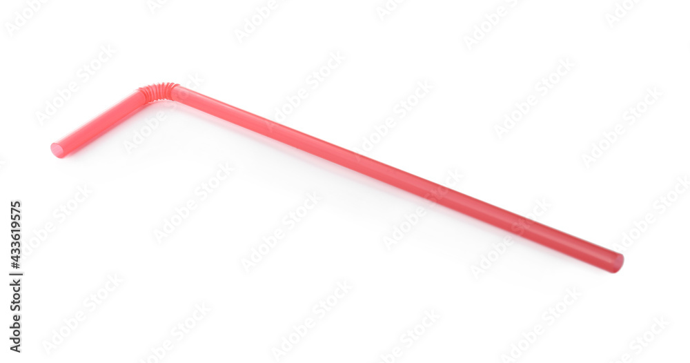 Bright disposable plastic straw isolated on white Bright disposable plastic straw isolated on white