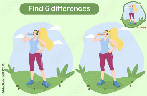 entertaining children's vector illustration mindfulness game find 6 differences