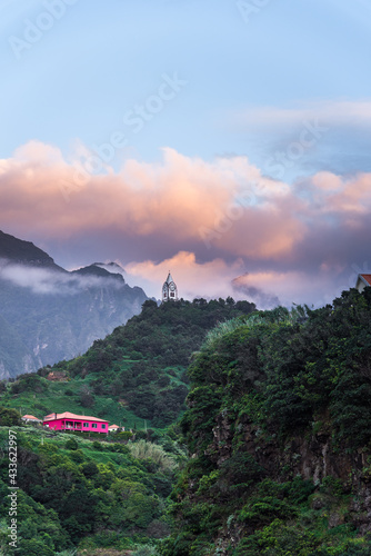 Madeira island valley viewpoint on tropical landscape © Hans