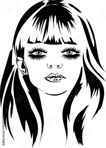 Face bblack and white vector art photo