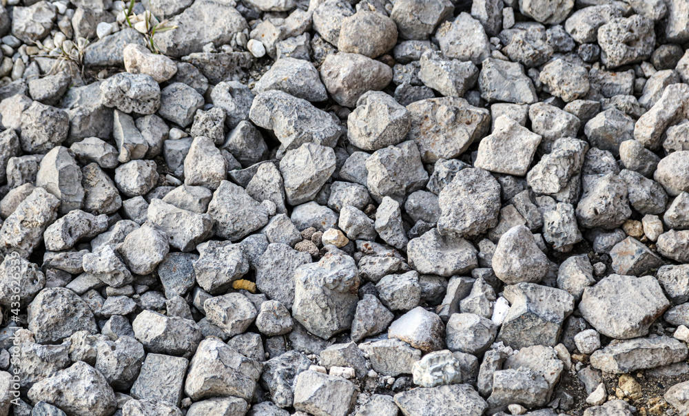 Crushed stone as an abstract background.