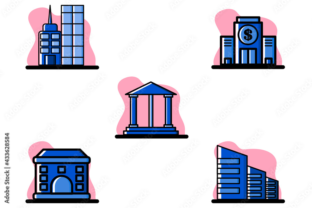 Building Icon Set Conceptual Vector Illustration Design Building Icon Set Conceptual Vector Illustration Design