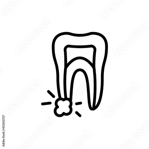 Tooth cyst line icon. Isolated vector element.