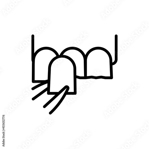 Dental veneers line icon. Isolated vector element.