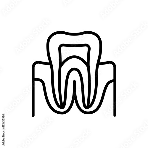 Gingivitis line icon. Isolated vector element.
