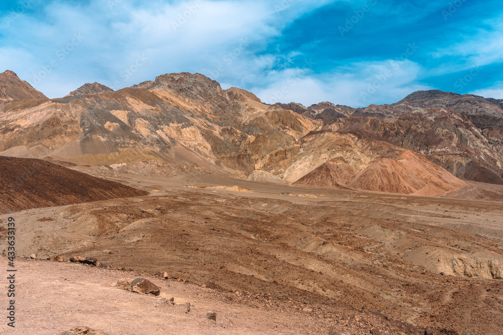 Panoramic view of the hills in Death Valley, USA