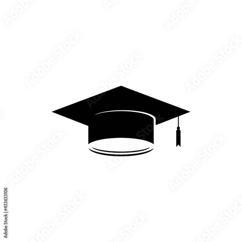 Graduation cap icon logo concept vector design