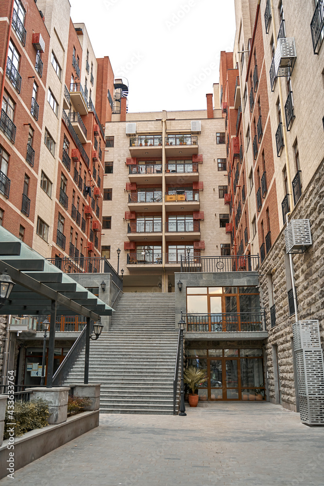 Exterior of a modern residential complex in Tbilisi