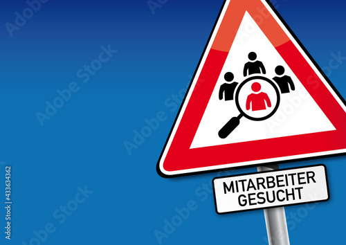 Achtung - Mitarbeiter gesucht - Vektor Illustration