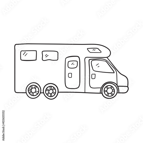 Icon Of Camping Family Caravan Car