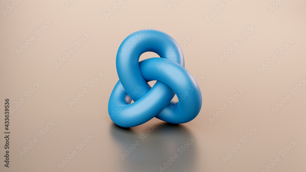 3d knot shape on brown background 3d knot shape on brown background
