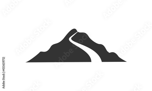Hill and road vector logo