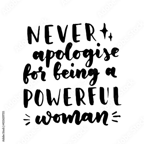 Women's rights quote, phrase. Vector lettering about feminism, woman rights, motivational slogan. Women support and empower, care of yourself, self-care poster.