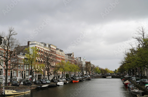 View of one of the many Chanels in the city of Amsterdam