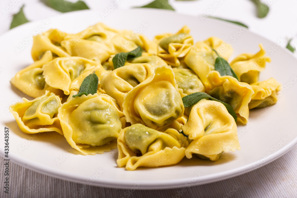 Italian ravioli stuffed with ricotta and spinach Italian ravioli stuffed with ricotta and spinach