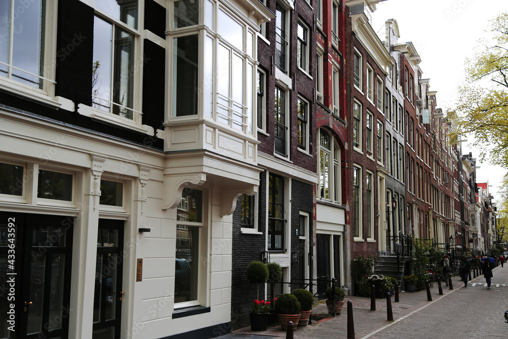 The characteristic buildings of the city of Amsterdam