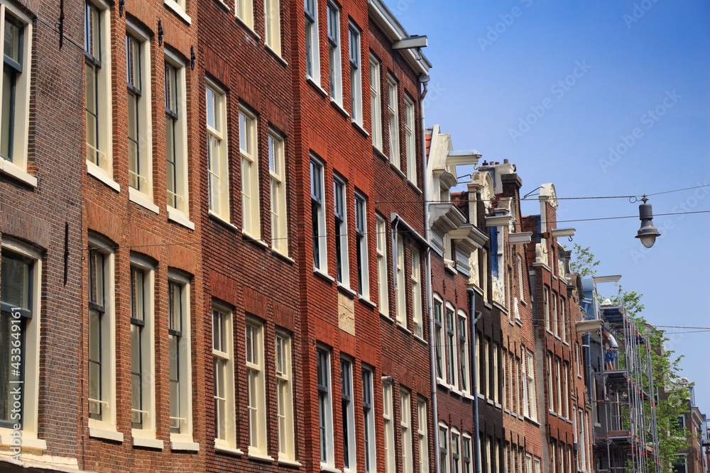 Fototapeta premium Street in Amsterdam city, Netherlands
