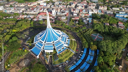 Kuching, Sarawak Malaysia - May 14 2021: The buildings, landmarks and scenery of Kuching city, capital of Sarawak, Borneo island.  photo