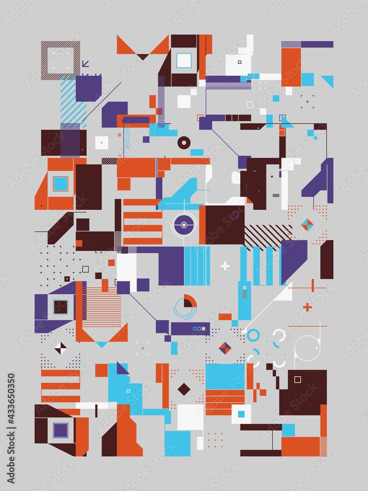 Unusual Abstract Geometric Artwork Composition