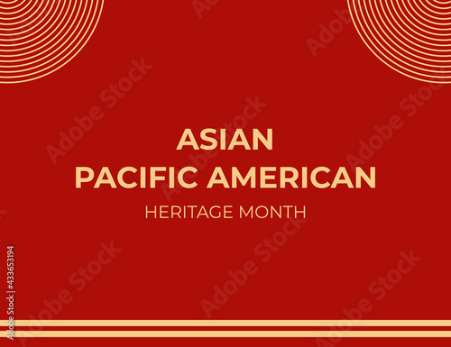 Asian American and Pacific Islander Heritage Month. Vector banner for social media, card, poster. Illustration with text, Chinese lantern. Asian Pacific American Heritage Month background.