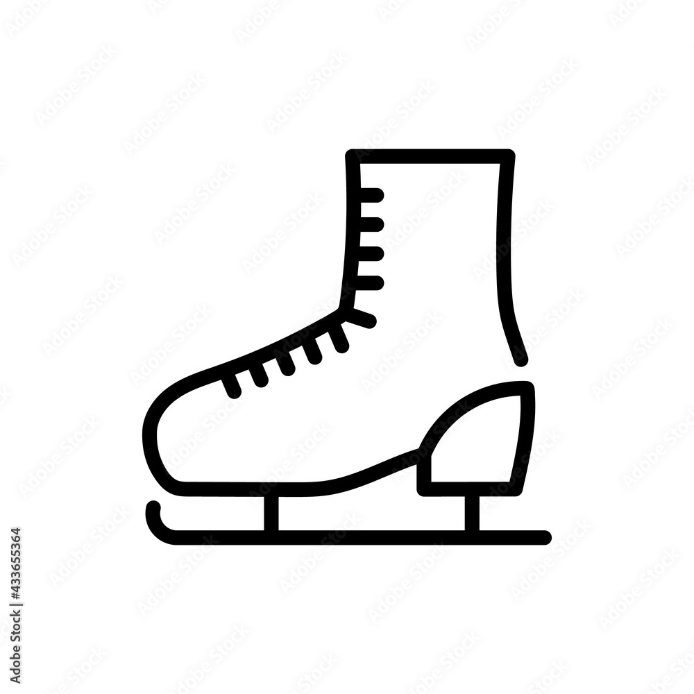 Fototapeta premium Christmas Xmas Ice Skating Vector icon in Outline Style. Metal-bladed ice skates are used to glide on the ice surface or a sheet of ice. Vector illustration icons can be used for apps, website, logo