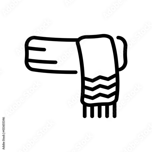 Christmas, Xmas Snow Scarf Vector icon in Outline Style. A Snow scarf is usually used to protect the neck from cold air. Vector illustration icon that can be used for apps, website, or part of a logo.