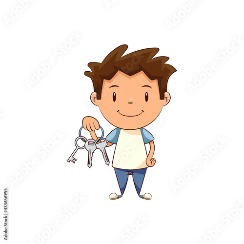 Child holding keys