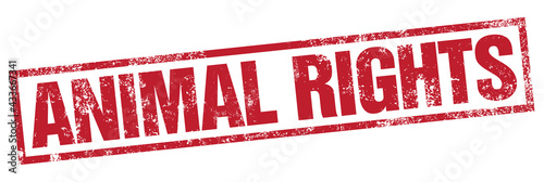 Animal Rights. Vector Red Stamp.