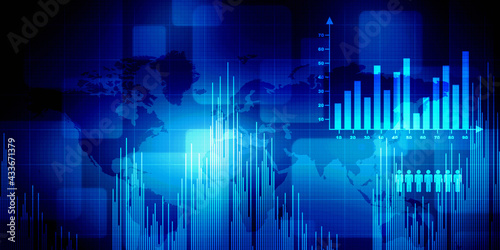 2d rendering Stock market online business concept. business Graph   © jijomathai