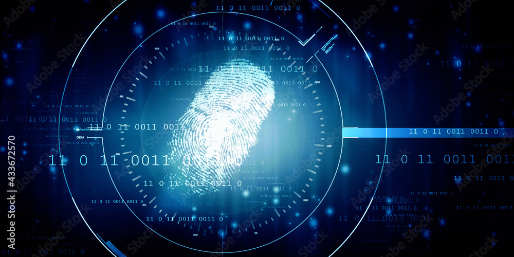 Fototapeta premium Fingerprint Scanning Technology Concept 2d Illustration
