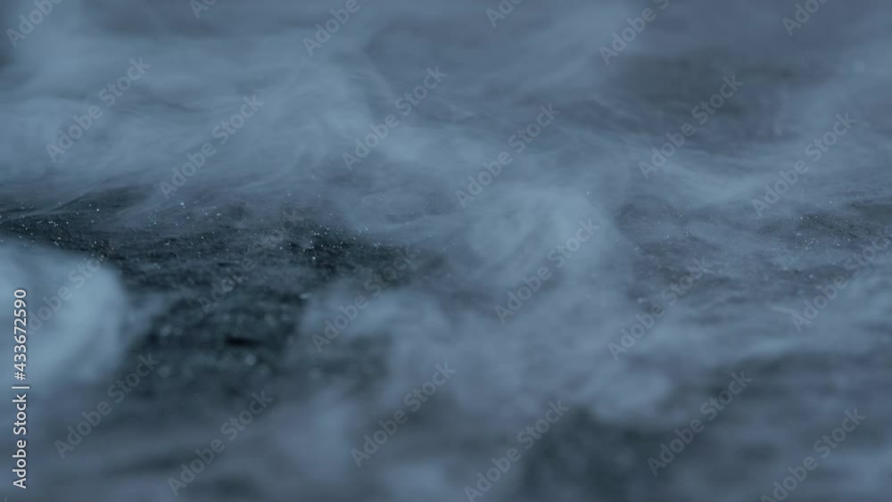 Smoke clouds, fog effect, black background,