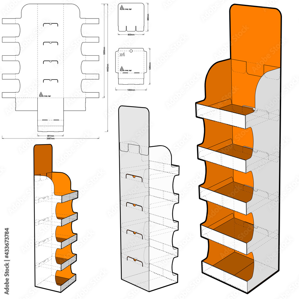 box-for-display-stand-and-die-cut-pattern-stock-vector-adobe-stock