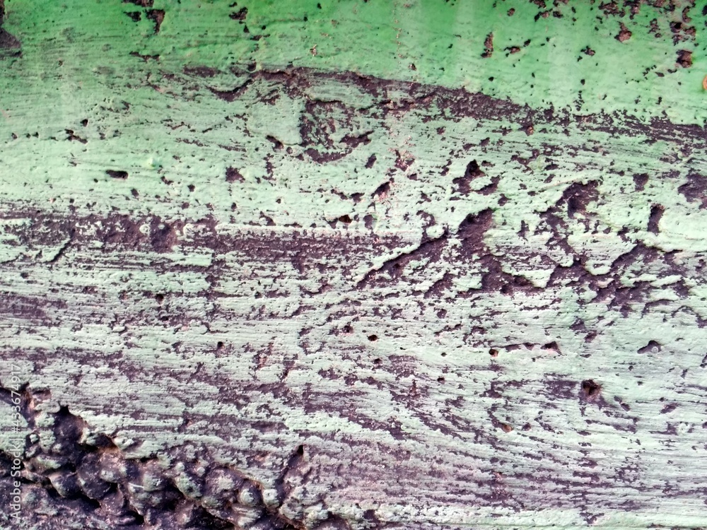 Obraz premium Old rough wall painted in green