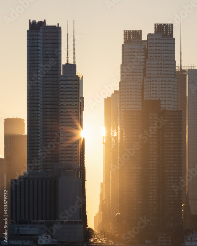 W42 St in Midtown Manhattan at sunrise, New York City, New York, USA