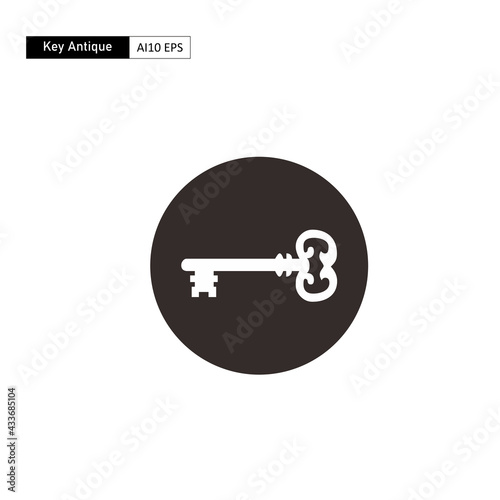 Vintage style key icon. A key icon that can also be used as a logo for a company engaged in security services.