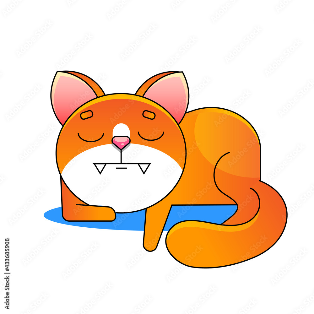 Obraz premium smiling red cat vector illustration isolated on