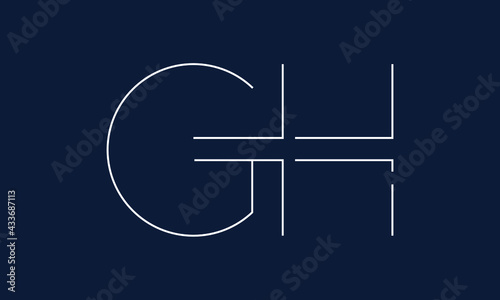 GH/HG logo, GH/HG letter logo design with white and navy blue color, GH/HG Business abstract vector logo monogram template.