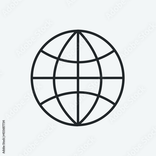 earth globe icon vector icon