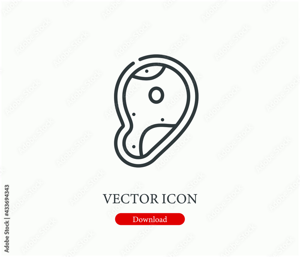 Beef vector icon. Editable stroke. Symbol in Line Art Style for Design, Presentation, Website or Apps Elements, Logo. Pixel vector graphics - Vector Beef vector icon. Editable stroke. Symbol in Line Art Style for Design, Presentation, Website or Apps Elements, Logo. Pixel vector graphics - Vector