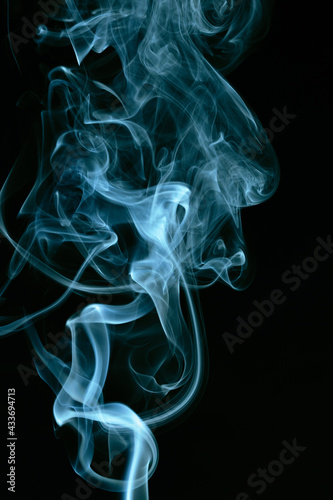 Multicolor Smoke painting on Black Background. Abstract.