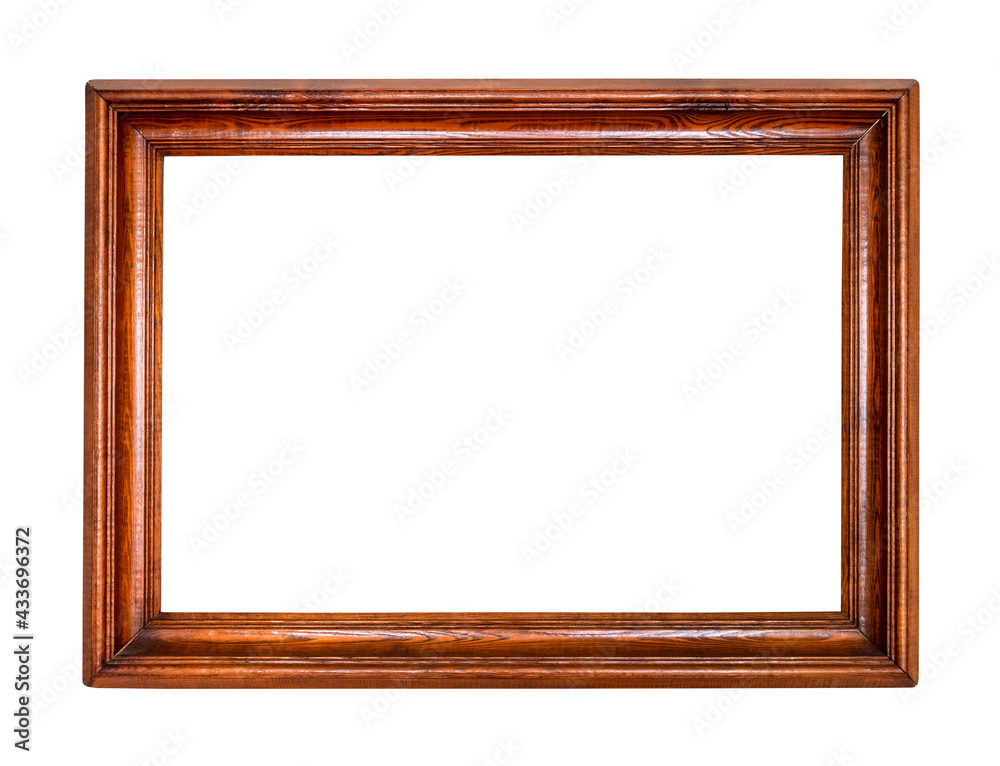 wide dark brown wooden picture frame cutout wide dark brown wooden picture frame cutout